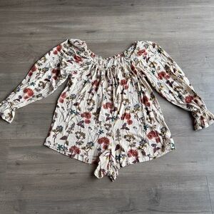 By Anthropologie MARIANELA Puff Long Sleeve Romper - size small
